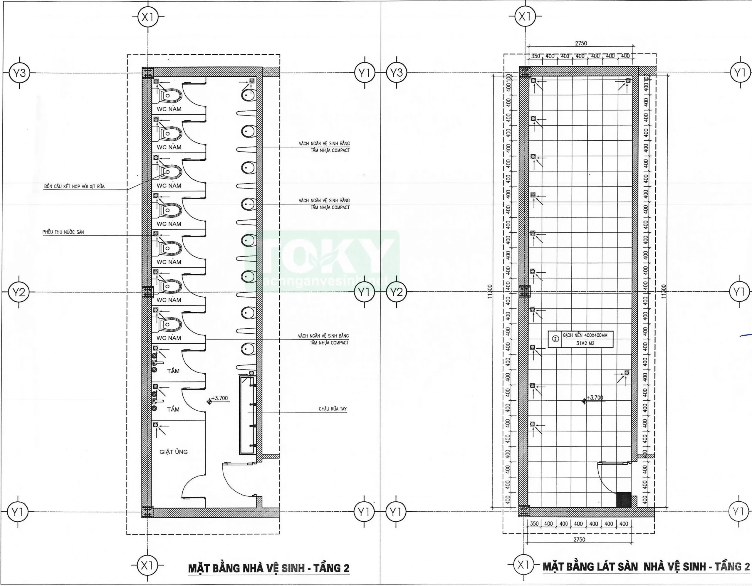 Bản Autocad vách ngăn Compact chi tiết tiêu chuẩn