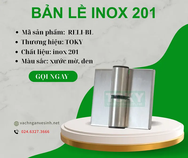 Phụ kiện bản lề vách ngăn vệ sinh inox 201 RELI-BL