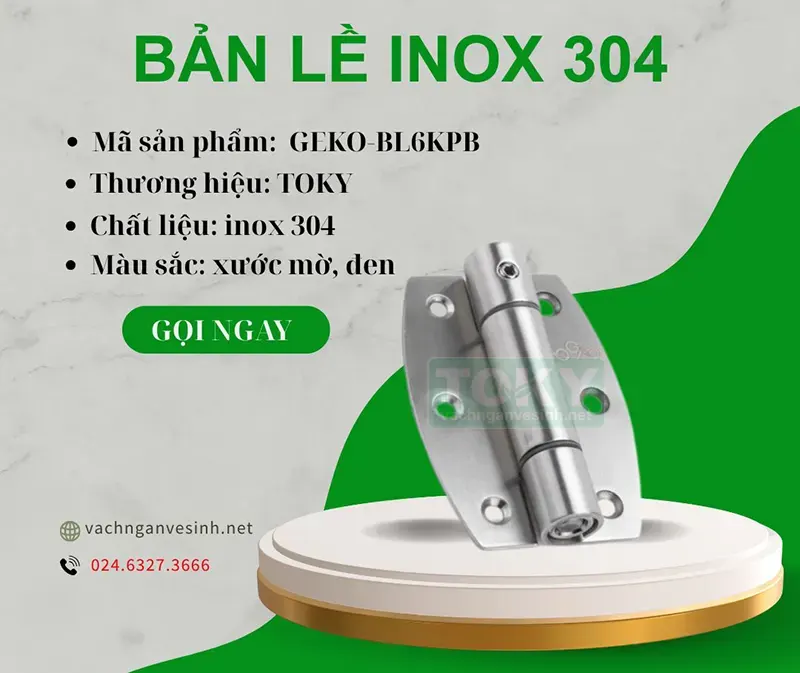 Phụ kiện bản lề vách ngăn vệ sinh inox 304 RELI-BL6KPB