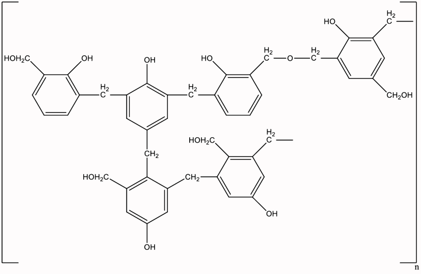 Cấu trúc hóa học của phenol formaldehyde