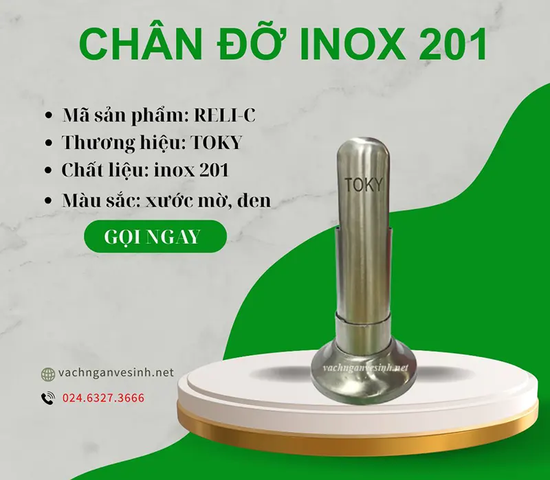 Phụ kiện chân vách ngăn vệ sinh inox 201