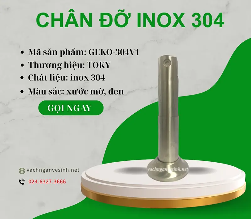 Phụ kiện chân vách ngăn vệ sinh inox 304 V1