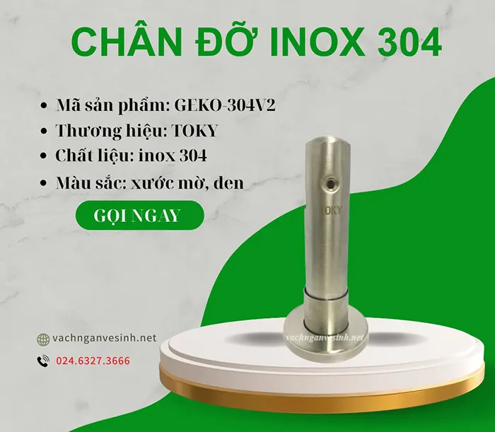 Phụ kiện chân vách ngăn vệ sinh inox 304 V2