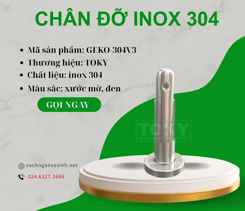 Phụ kiện chân vách ngăn vệ sinh inox 304 V3