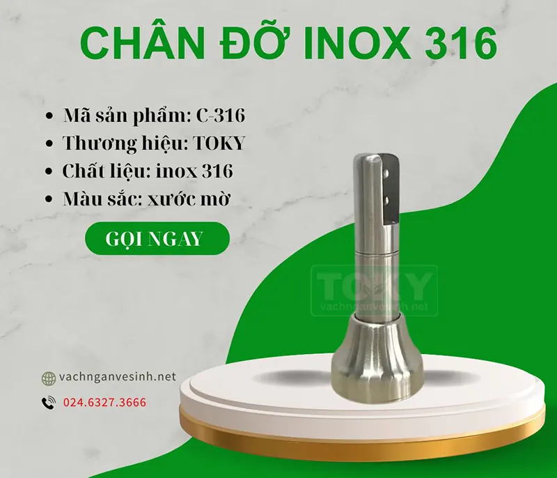 Phụ kiện chân vách ngăn vệ sinh inox 316