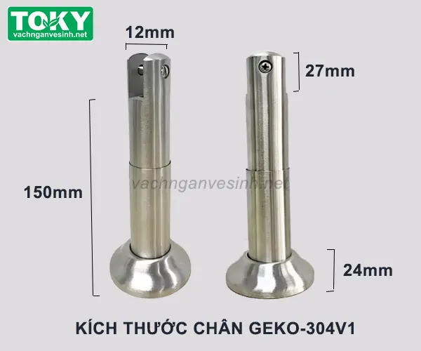 Kích thước chân vách ngăn vệ sinh inox 304V1