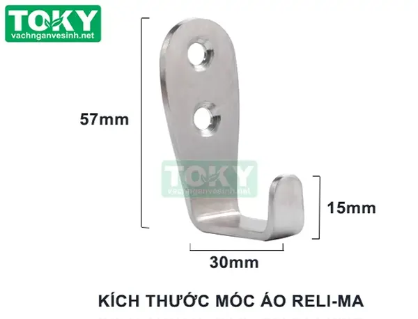 Kích thước móc áo vách ngăn vệ sinh inox 201 reli-ma