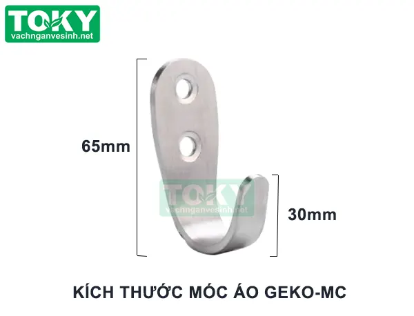 Kích thước móc áo vách ngăn vệ sinh inox 304 geko-mc