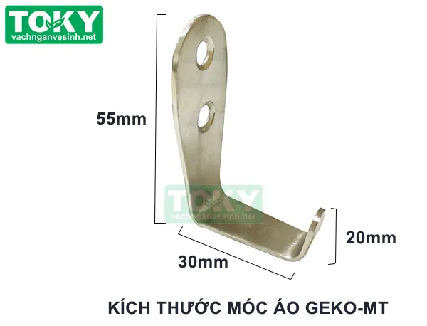 Kích thước móc áo vách ngăn vệ sinh inox 304 geko-mt