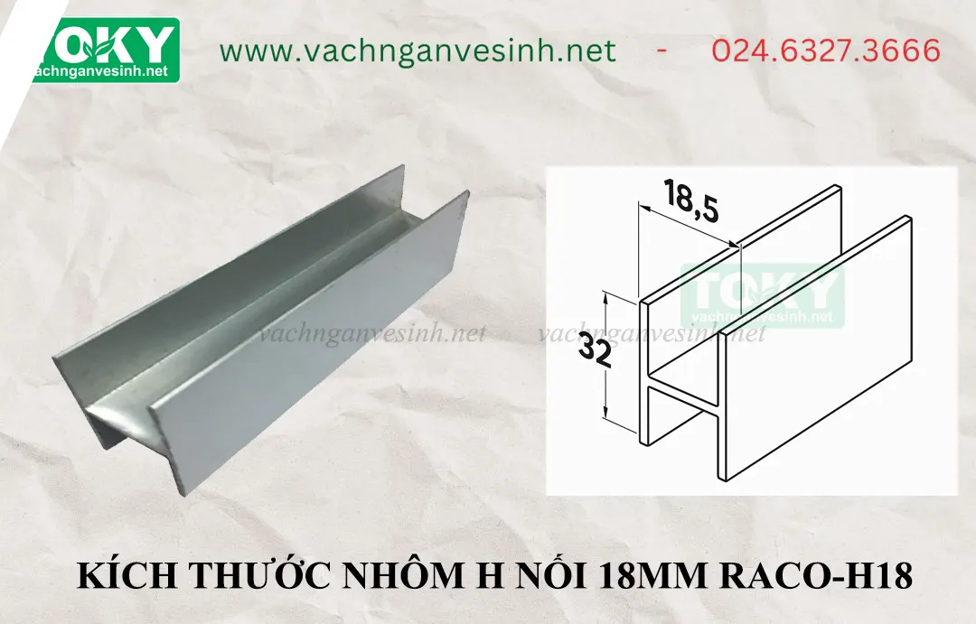 Phụ kiện H nối 18mm