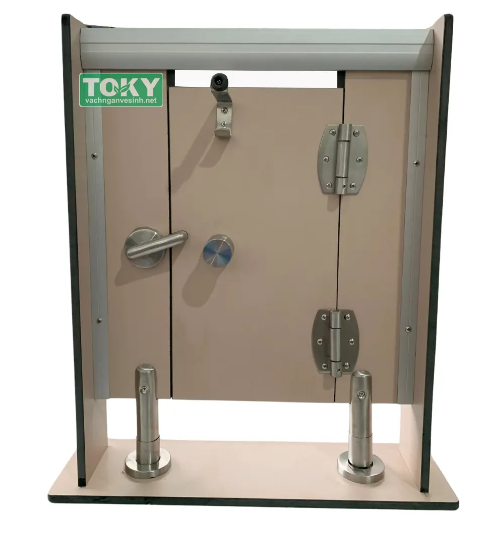 Mô hình vách ngăn vệ sinh compact hpl 37913 kết hợp phụ kiện inox 304 