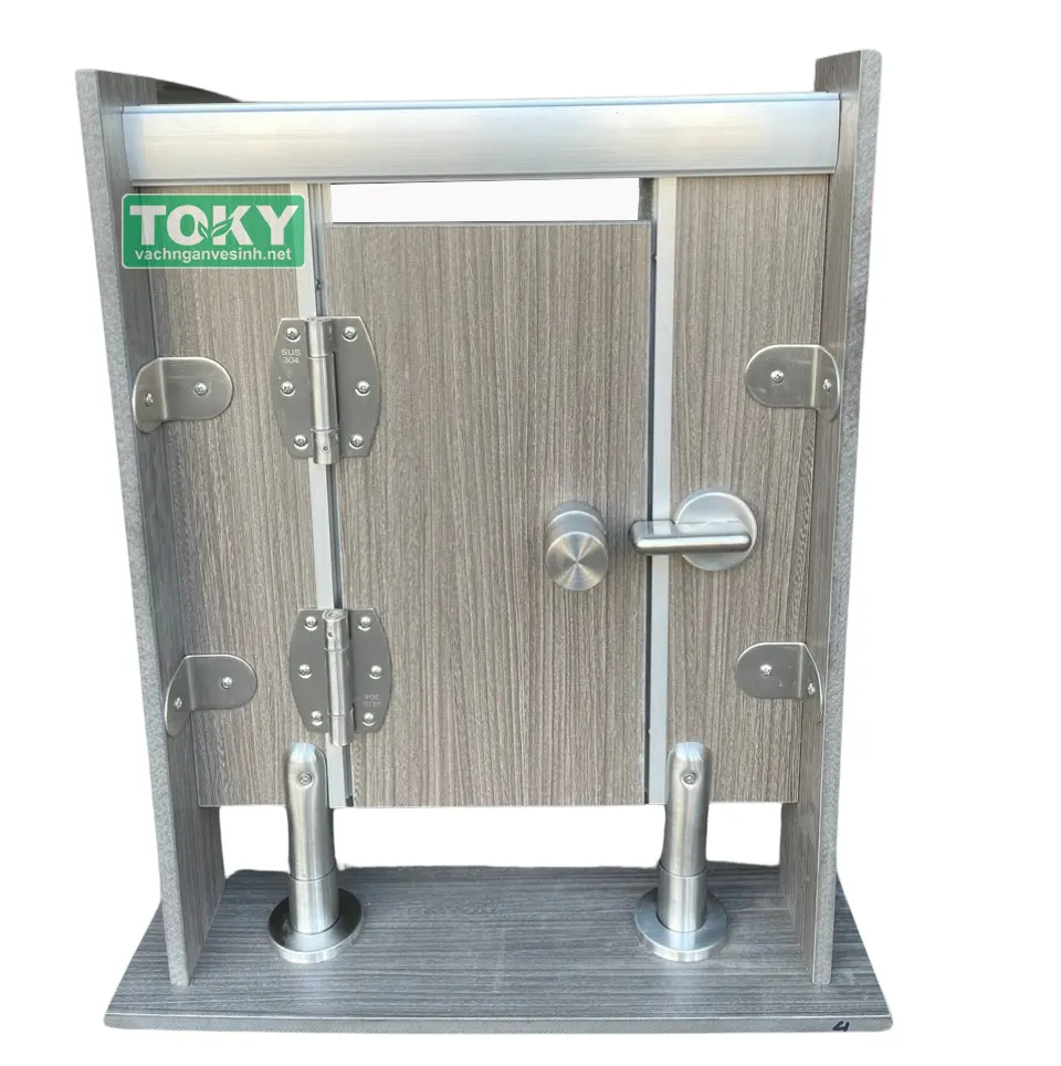 Mô hình vách ngăn vệ sinh Compact CDF kết hợp phụ kiện inox 304