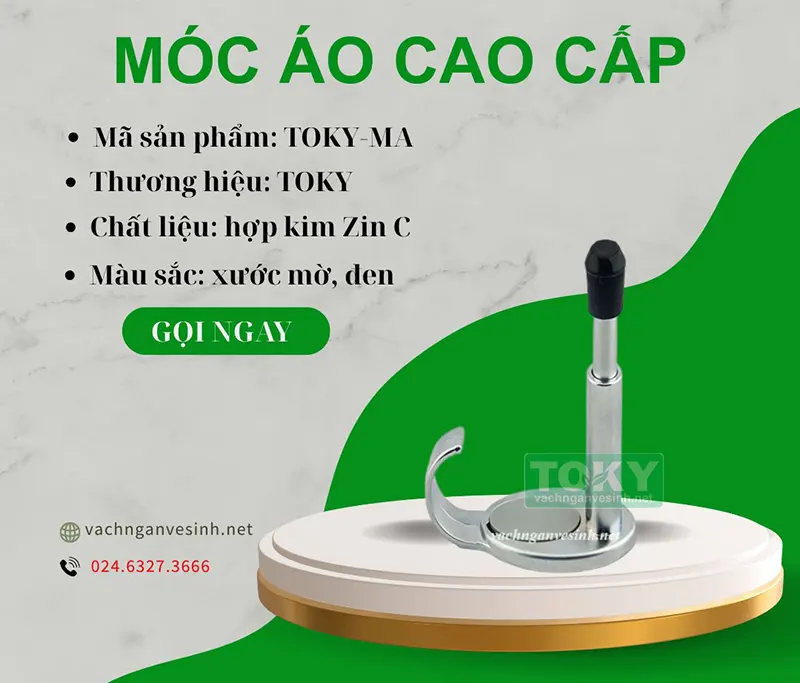 Móc áo vách ngăn vệ sinh cao cấp TOKY-MA