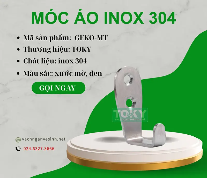 Móc áo vách ngăn vệ sinh inox 304 GEKO-MT