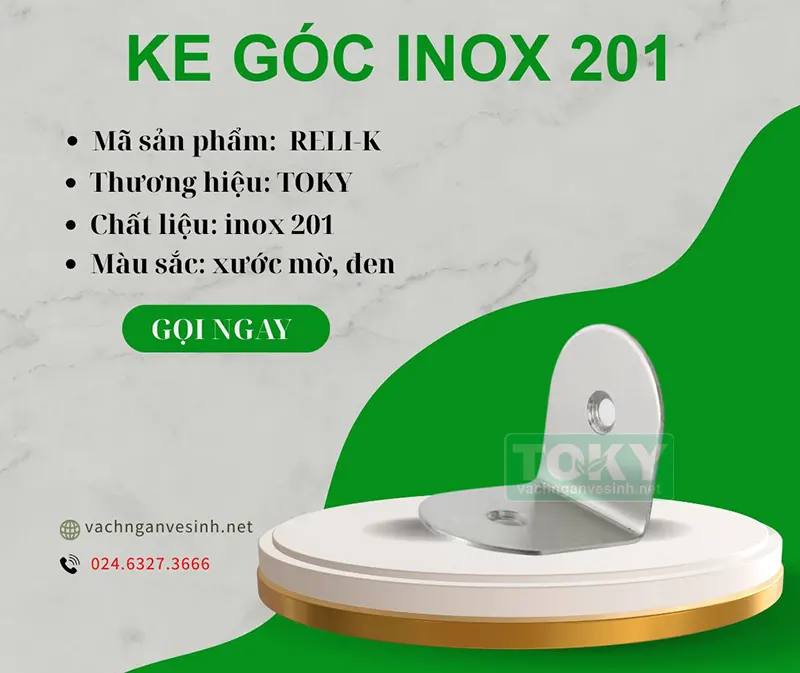 Phụ kiện ke góc vách ngăn vệ sinh inox 201 RELI-K
