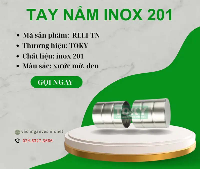 Tay nắm vách ngăn vệ sinh inox 201 RELI-TN