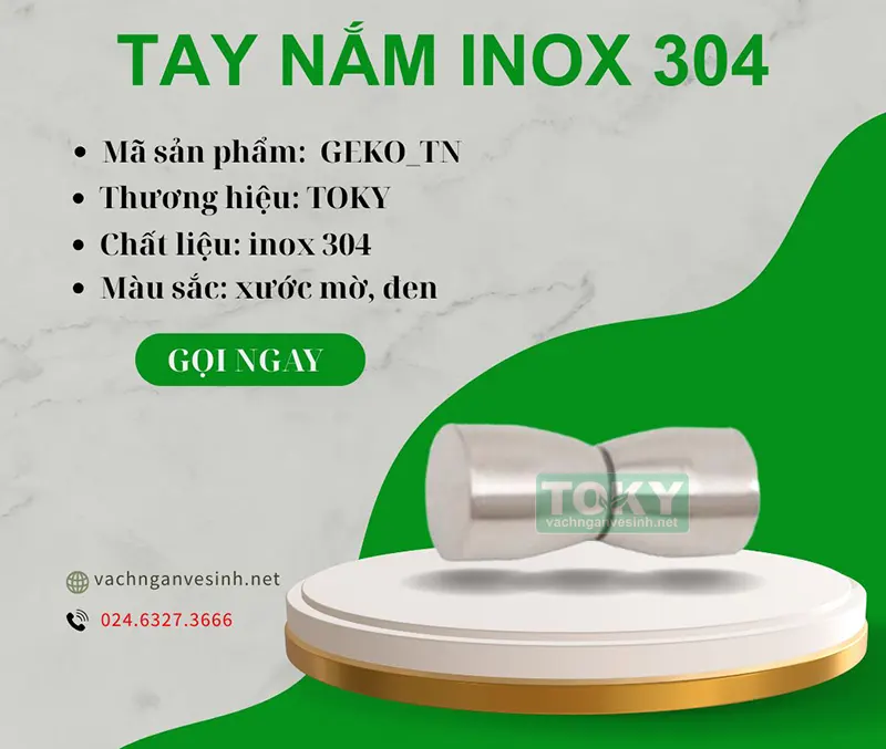 Tay nắm vách ngăn vệ sinh inox 304 GEKO-TN