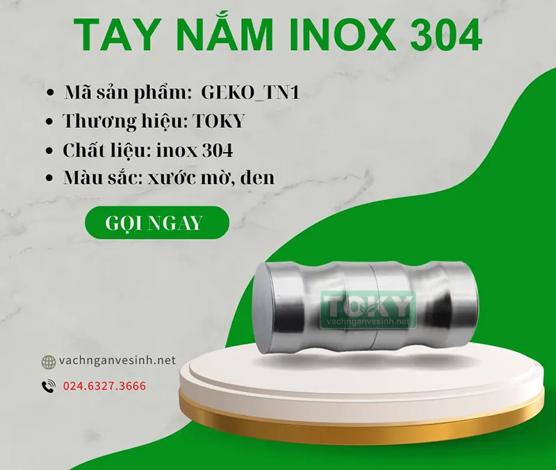Tay nắm vách ngăn vệ sinh inox 304 GEKO-TN1