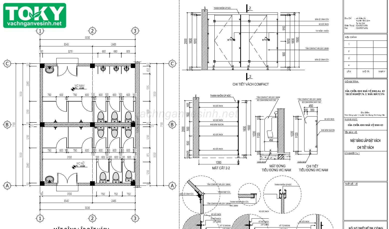 Dự án 150m2 vách ngăn vệ sinh cho nhà máy Z176 Hưng Yên