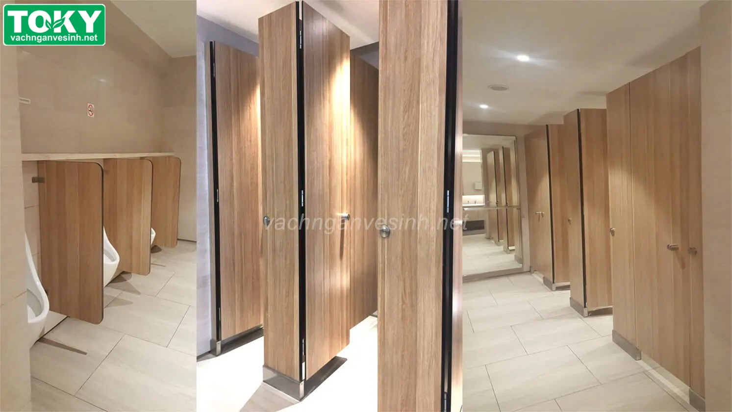 Hiện đại với vách ngăn vệ sinh sử dụng ủng nhôm thay chân đỡ