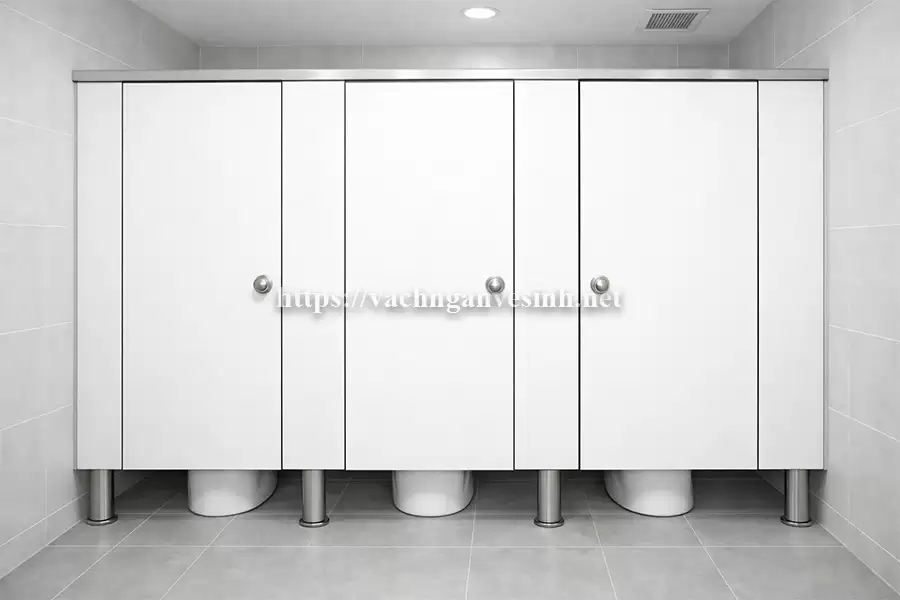 Vách ngăn vệ sinh Compact HPL trắng sữa