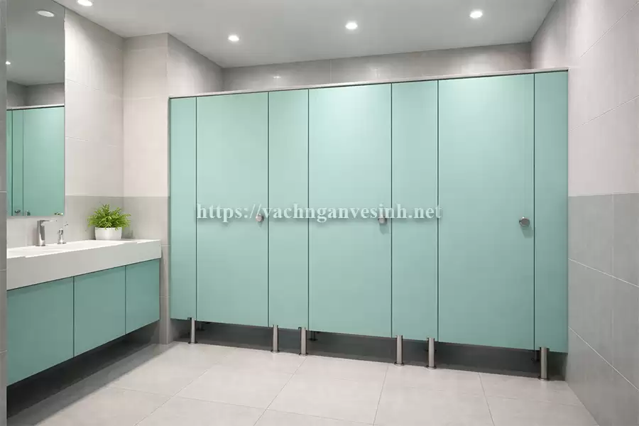 Vách ngăn vệ sinh Compact HPL xanh ngọc
