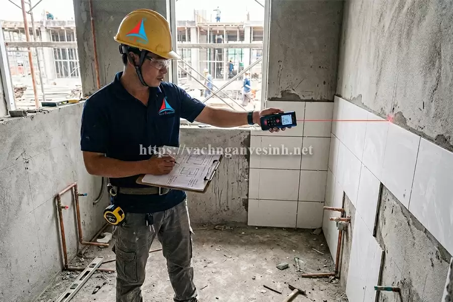 Khảo sát và lên phương án trước khi vận chuyển vách ngăn vệ sinh Compact HPL