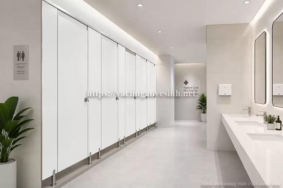 Vách ngăn vệ sinh compact màu trắng – Phù hợp công trình nào?