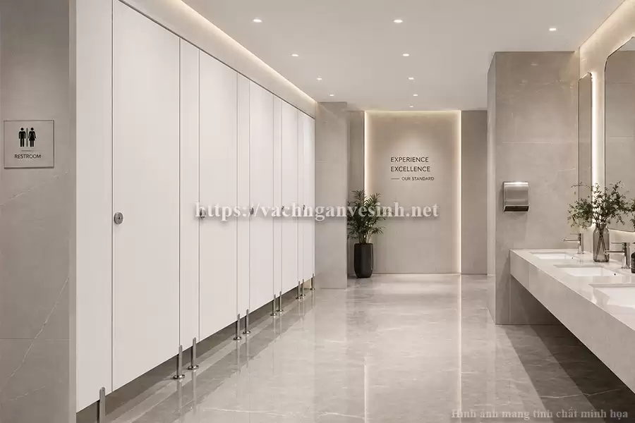 Vách ngăn vệ sinh compact màu trắng phù hợp với những loại công trình nào?