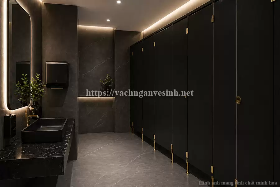Những thách thức khi lựa chọn vách ngăn vệ sinh compact màu đen