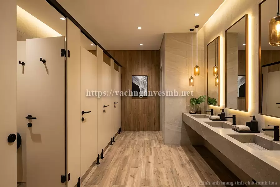 Bí quyết phối màu vách ngăn vệ sinh màu be cho không gian đẳng cấp